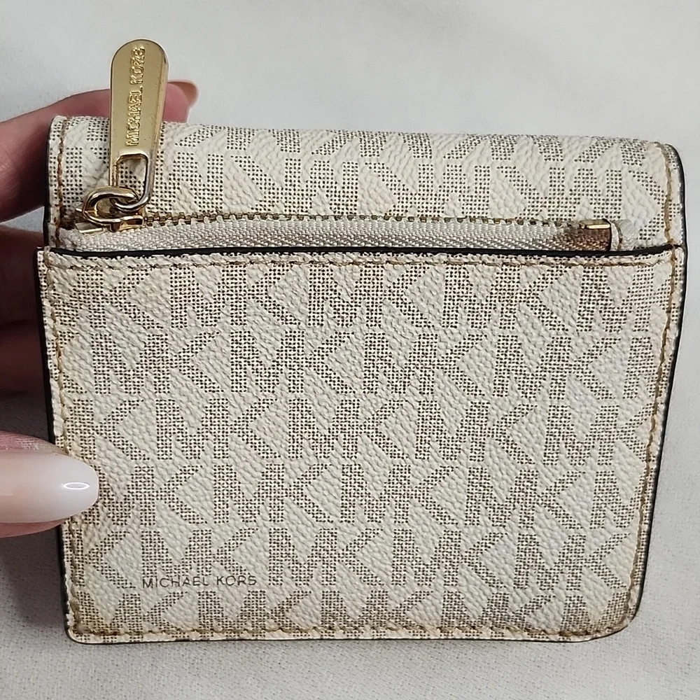 Michael Kors Jet Set Blush Zip Chain Crossbody W/ Coordinating Card Holder Set